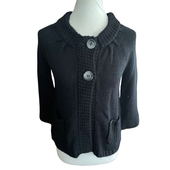 Style & Co Black Two Button Closure Cardigan Sweater Size X-Small - Picture 5 of 8